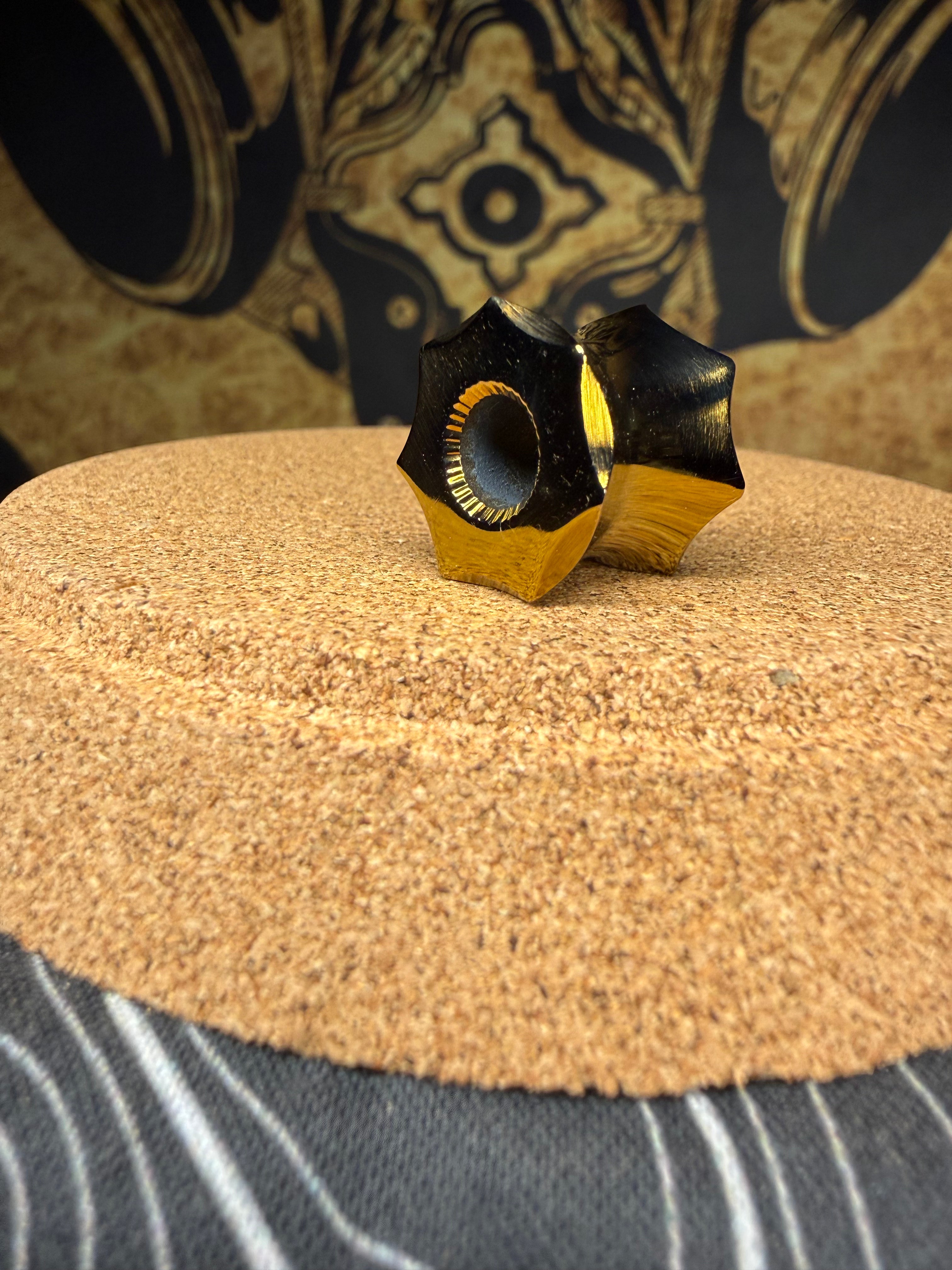 Gold Grooved Lanyard Bead