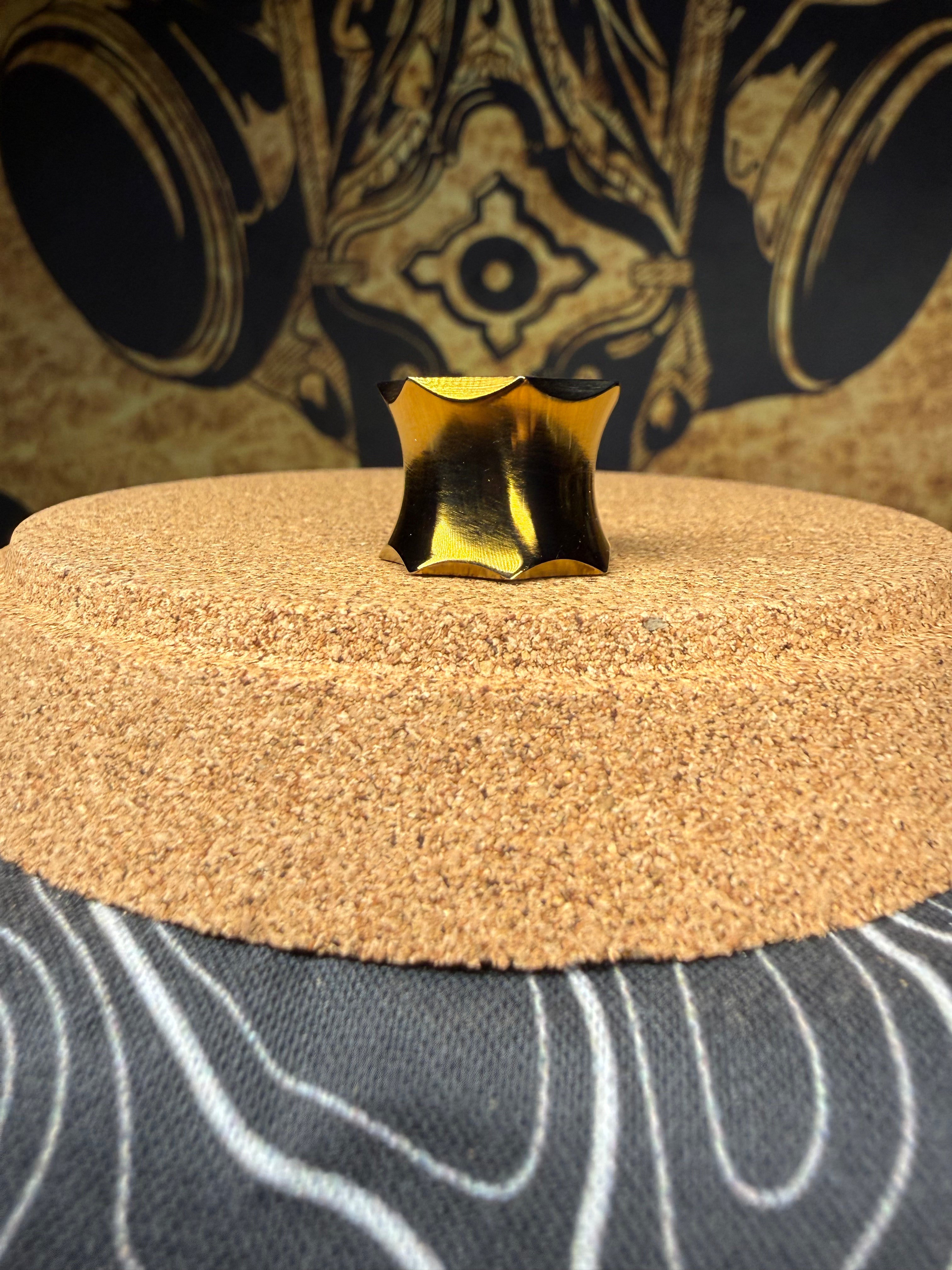 Gold Grooved Lanyard Bead