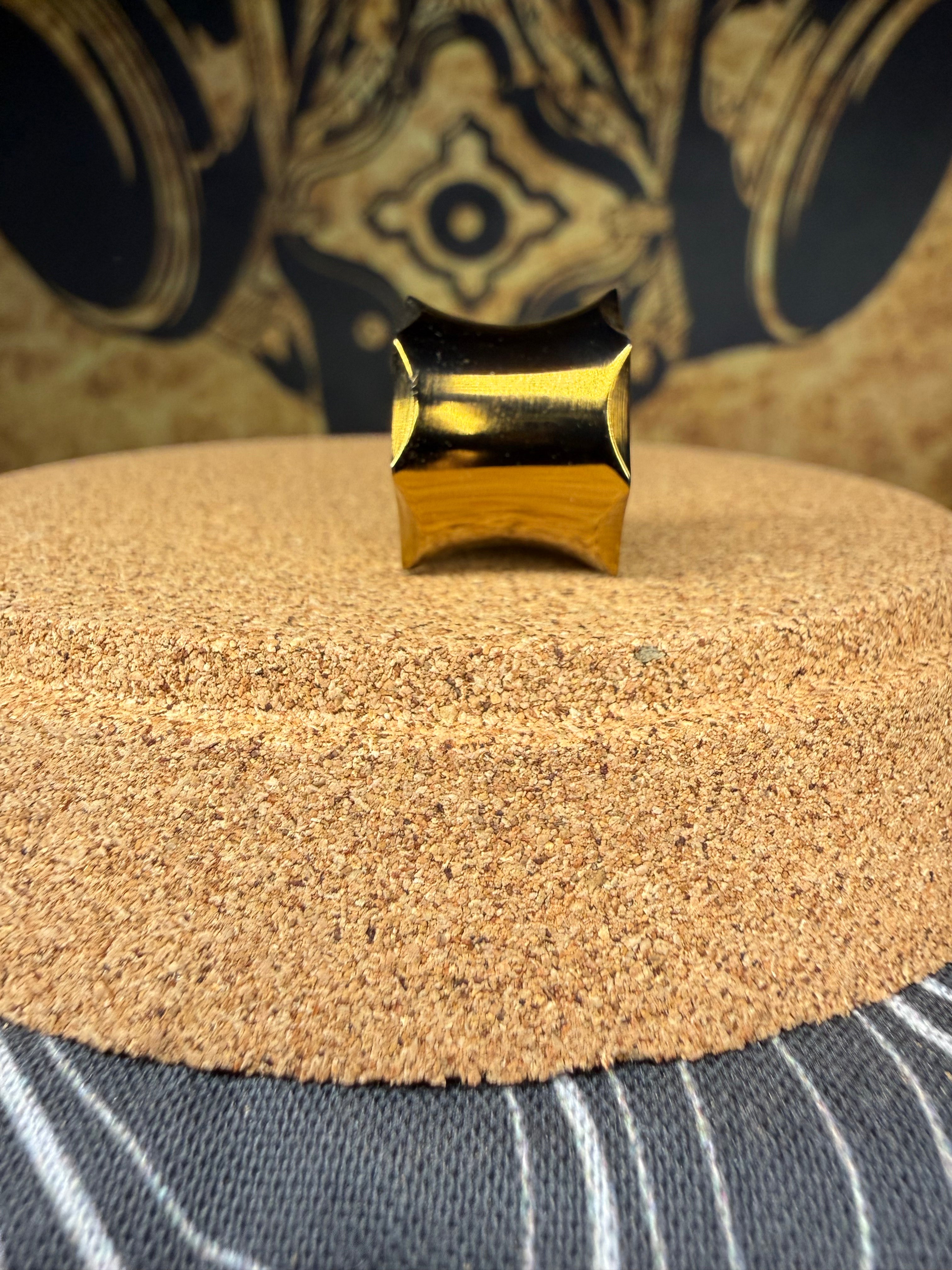 Gold Grooved Lanyard Bead