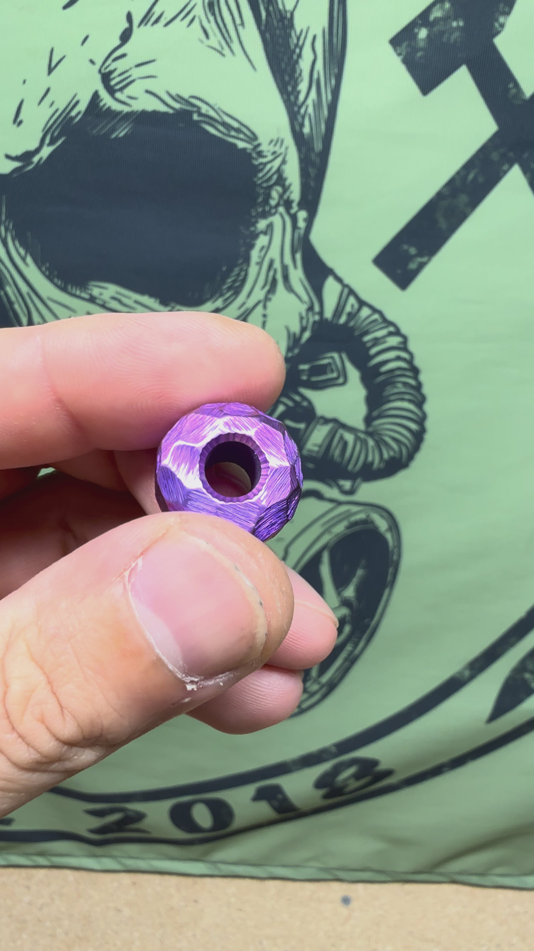 Purple Rock Textured Lanyard Bead