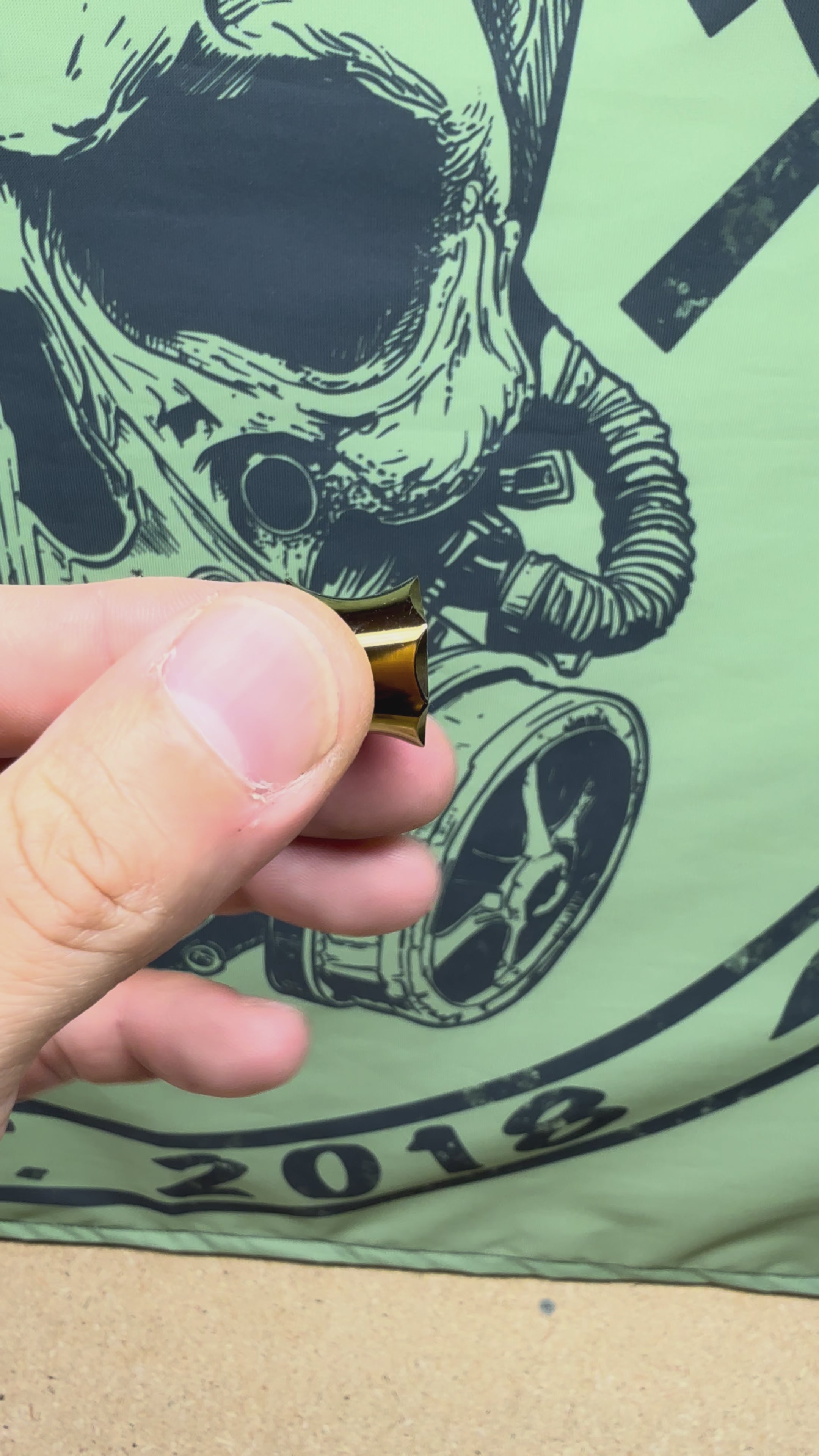 Gold Grooved Lanyard Bead